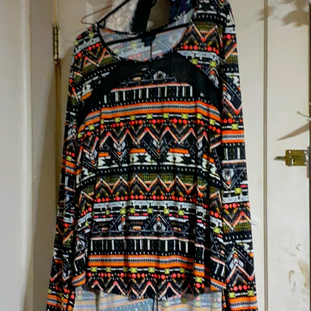 Long sleeve silky blouse